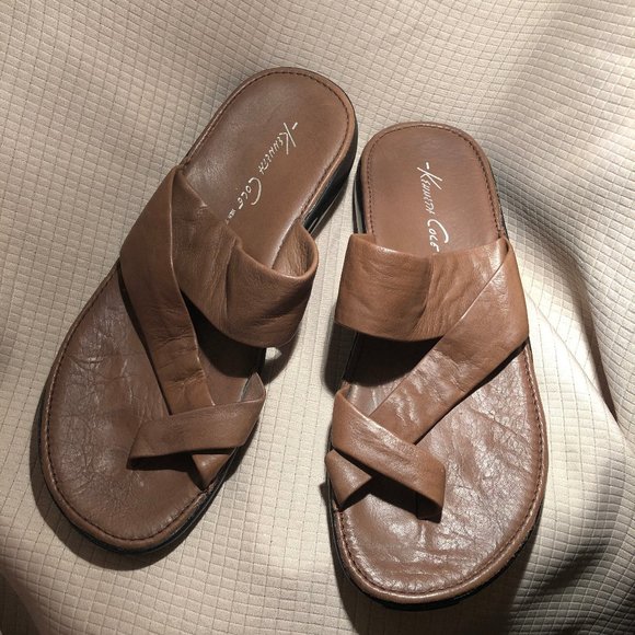kenneth cole men's leather flip flops